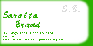 sarolta brand business card